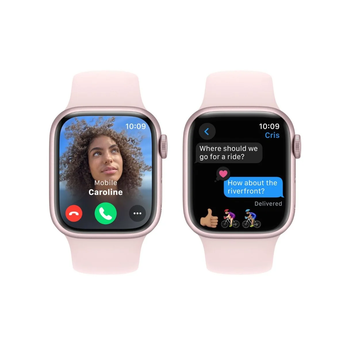 Apple Watch Series 9 GPS Cellular 41mm Smartwatch with Pink Aluminum Case with Pink Sport Band S M. Fitness Tracker Blood Oxygen ECG Apps Alwa